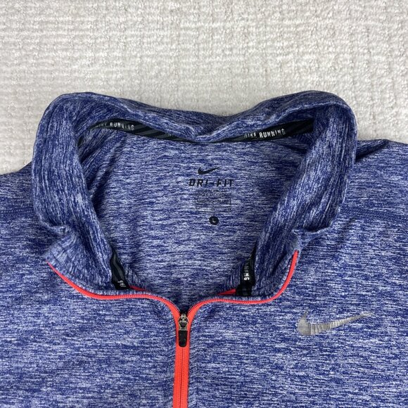 Nike Dri Fit Running Men's Large Blue/Purple 1/4 Zip Pullover 683485-457 Shirt - Picture 6 of 16